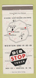 Matchbook Cover - D&B Truck Stop Weirton WV 30 Strike