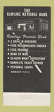 Matchbook Cover - Rawlins National Bank Rawlins WY 30 Strike