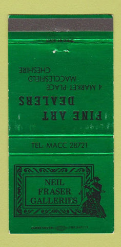 Matchbook Cover Neil Fraser Art Gallery Macclesfield Cheshire England 30 Strike