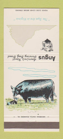 Matchbook Cover - Angus Beef VA Breed Charlottesville VA 30 Strike