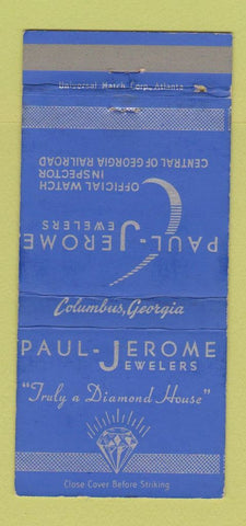 Matchbook Cover - Paul Jerome Jewelry Columbus GA railroad ref 30 Strike