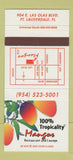 Matchbook Cover - Mangos Restaurant Fort Lauderdale FL 30 Strike