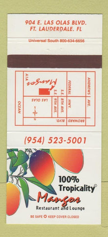 Matchbook Cover - Mangos Restaurant Fort Lauderdale FL 30 Strike