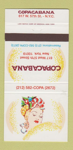 Matchbook Cover - Copacabana New York City girlie 30 Strike