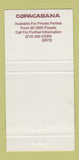 Matchbook Cover - Copacabana New York City girlie 30 Strike