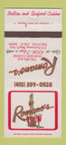 Matchbook Cover - Romano's Italian Restaurant Pacifica CA 30 Strike