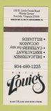 Matchbook Cover - Uncle Louie's Restaurant Deli Billiards Norfolk VA 30 Strike
