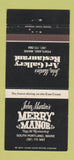 Matchbook Cover - John Martin's Merry Manor South Portland ME 30 Strike