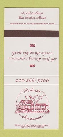 Matchbook Cover - Parkside Restaurant Bar Harbor ME 30 Strike