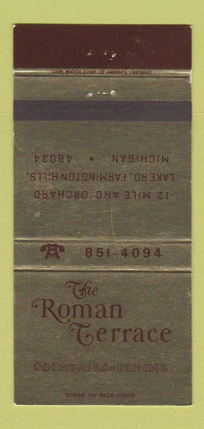 Matchbook Cover - Roman Terrace Restaurant Farmington Hills MI WEAR 30 Strike