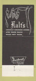 Matchbook Cover - Kalt's Restaurant Milwaukee WI 30 Strike