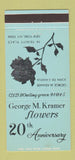 Matchbook Cover - George M Kramer Flowers New York City 20th 30 Strike