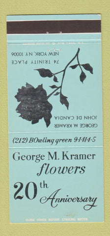 Matchbook Cover - George M Kramer Flowers New York City 20th 30 Strike