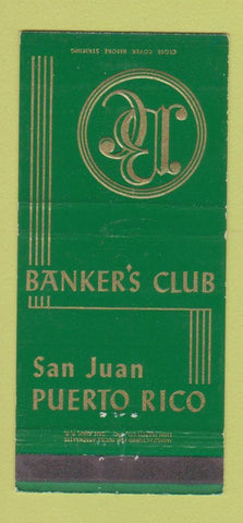 Matchbook Cover - Banker's Club San Juan Puerto Rico 30 Strike