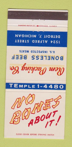 Matchbook Cover - Rem Packing Boneless Beef meat Detroit MI 30 Strike