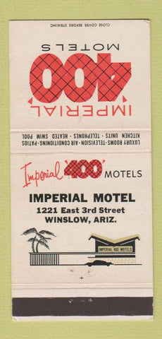 Matchbook Cover - Imperial 400 Motels Winslow AZ 30 Strike
