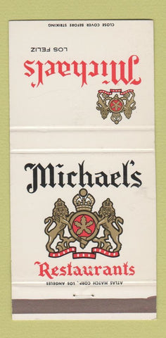 Matchbook Cover - Michael's Los Feliz Restaurant Los Angeles CA 30 Strike