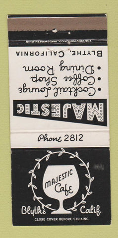 Matchbook Cover - Majestic Cafe Blythe CA WEAR 30 Strike