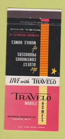 Matchbook Cover - Travelo Mobile Homes Saginaw MI 30 Strike