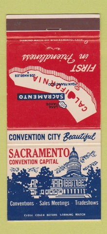 Matchbook Cover - Sacramento CA Convention Commerce Tourism 30 Strike