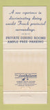 Matchbook Cover - Wolfie's French Quarter St Petersburg FL STAINED 30 Strike