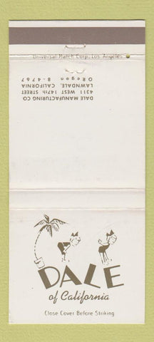 Matchbook Cover - Dale Manufacturing Lawndale CA 30 Strike