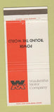 Matchbook Cover - Waukesha Motor Company WI 30 Strike