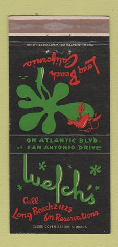Matchbook Cover - Welch's Long Beach CA restaurant 30 Strike