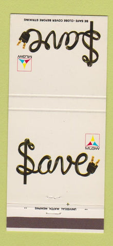 Matchbook Cover - MLGW Memphis Light Gas and Water TN 30 Strike