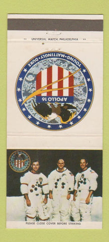 Matchbook Cover - Apollo 16 NASA Young Mattingly Duke RCA 30 Strike