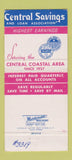 Matchbook Cover - Central Savings and Loan San Luis Obispo CA 30 Strike