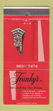 Matchbook Cover - Franky's Restaurant Niles MI 30 Strike