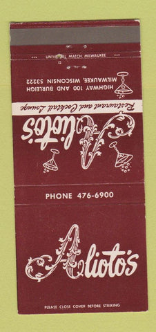 Matchbook Cover - Alioto's Restaurant Milwaukee WI 30 Strike