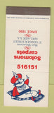 Matchbook Cover - Solomons Carpets Adelaide Australia  30 Strike