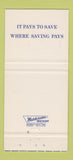 Matchbook Cover - Watertown Savings and Loan WI 30 Strike