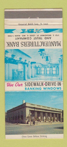 Matchbook Cover - Manufacturers Bank and Trust St Louis MO 30 Strike