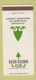 Matchbook Cover - Basin Harbor Club Vergennes VT Middlebury 30 Strike
