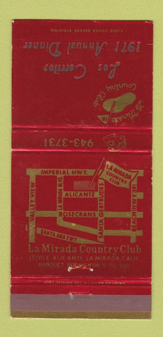 Matchbook Cover - La Mirada Country Club CA 1971 IMPRINT WEAR 30 Strike