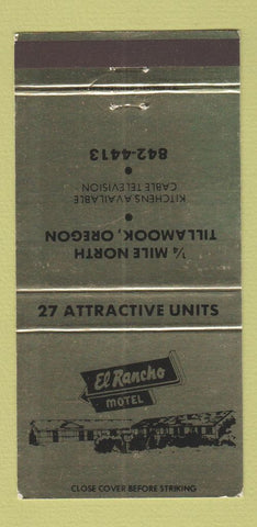 Matchbook Cover - El Rancho Motel Tillamook OR 30 Strike