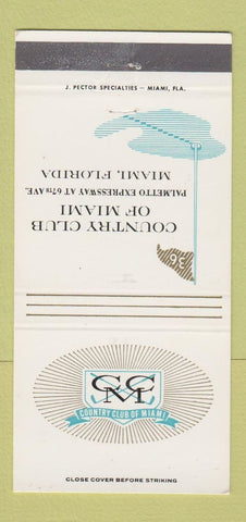 Matchbook Cover - Country Club Of Miami FL 30 Strike