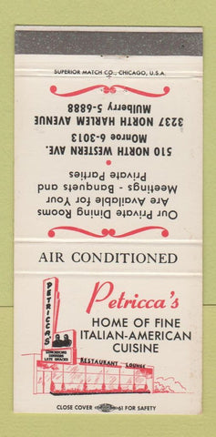 Matchbook Cover - Petricca's Italian Restaurant Chicago IL 30 Strike