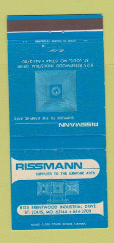 Matchbook Cover - Rissman Graphic Art Supply St Louis MO 30 Strike