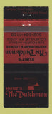 Matchbook Cover - Kunz's The Dutchman Restaurant Louisville KY 30 Strike