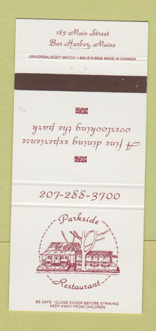Matchbook Cover - Parkside Restaurant Bar Harbor ME 30 Strike