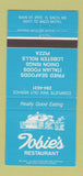 Matchbook Cover - Tobie's Restaurant Saco ME 30 Strike