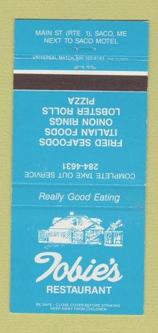 Matchbook Cover - Tobie's Restaurant Saco ME 30 Strike