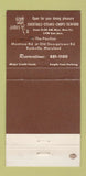 Matchbook Cover - James III Restaurant Rockville MD WEAR 30 Strike