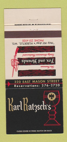 Matchbook Cover - Karl Ratzsch's Hubertus WI 30 Strike