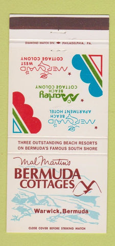 Matchbook Cover - Bermuda Cottages Warwick Bermuda 30 Strike
