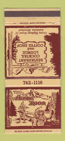 Matchbook Cover - Alpine Room Salisbury MD 30 Strike